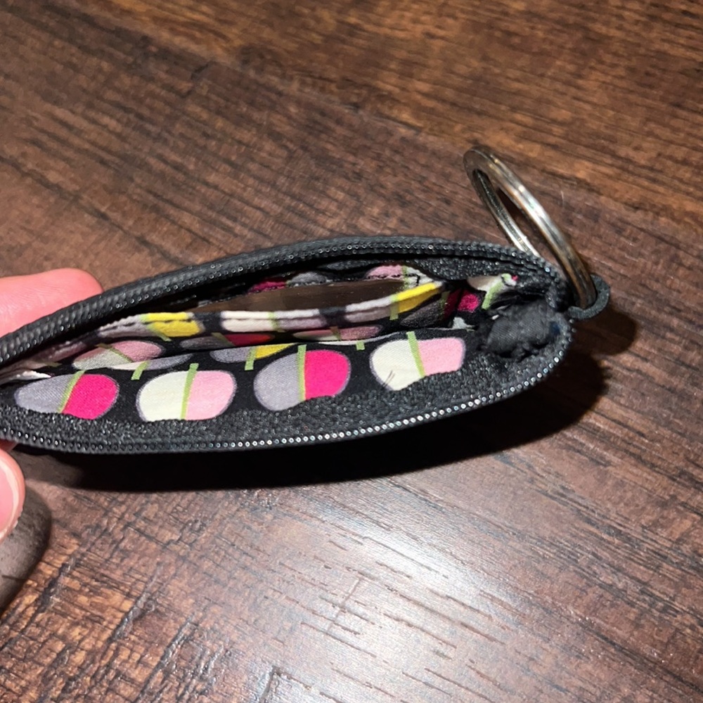 Black Vera Bradley Lanyard Card Holder - Picture 3 of 5